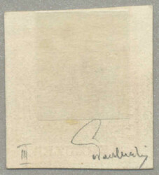 1850, 1kr, gelb, gemaschtes Papier, entwertet roter Schnallenstempel ...