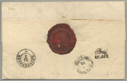 1850, 6+3kr, on letter from WLASCHIM - 40p, to AINÖD in Krain via ...