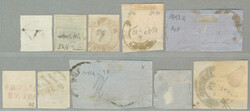 1850, small lot of (10) on small card, nice cancellations, a great ...
