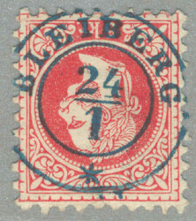 1867, 5 kr, karmin, blau, zentriert gestempelt BLEIBERG - Klein 20p, ...