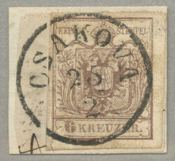 1850, used on piece, CSAKOVA, Müller 20p, very fresh and desirable, ...