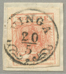 1850, 3kr, used VINGA, Müller 125p, very fresh and desirable, XF! ...
