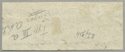 1850, 9kr, strip of (3), on piece, BEODRA, Müller 15p, ex Demuth, ...
