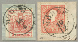1850+8, 3kr + 5kr, (2), MODOS, Müller 25+20p, 3kr close at bottom, ...
