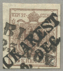 1850, Romanien consularpost office abroad, 6 kr, brown, HP, Type III, ...