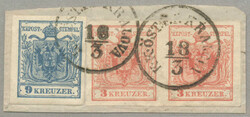 1850, Austrian Fieldpostoffice Crimean war, 9 kr, blue, MP, Type III ...