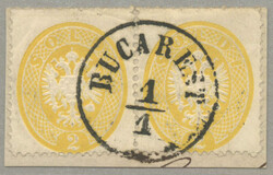 1863, 2+2 Soldi, on piece, luxury cancel BUCAREST 1/1, Müller 12p, a ...