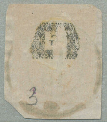 1850, 3kr, on piece, ALBA - 3p, fresh and desirable, XF! Estimate ...