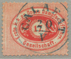 1866/68, 17 kr, scarlet, with a neatly strike of CALAFAT in blue, ...