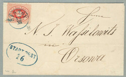 1870, 10 kr, red perf 9 1/2, with a neatly strike of SISTOV and ...
