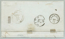 1855, 9+6kr, machine paper, Type IIIb and III, on desinfected letter ...