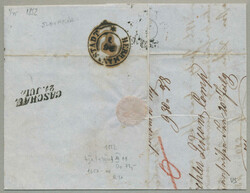 1850, 3 kr and 6 kr, typical franking with overlapping stamps, neatly ...
