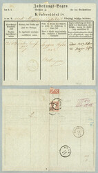 1858, 10 kr, neatly strike of ARAD and BATTONYA, Müller 166b, 20p, ...
