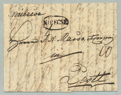 1840, today Serbia, N:BECSE, oval framed prephilatelistic letter sent ...