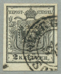 1850, 2kr, black, CLAUSENBURG, fresh, XF! Schätzpreis 150€.