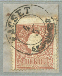 1858, 10kr, brown, piece, FACSET - 25p, fresh, XF! Schätzpreis ...