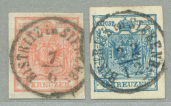 1850, 3+9kr, (2), BISTRITZ in SIEBENBÜRGEN, cert. Babor, fresh, XF! ...