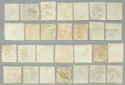 1850, small collection of 6kr, (28), many margin pieces, colours, ...