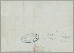 1858, 10 cent., schwarz, auf Briefteil als forwarder von TRENTO, in ...