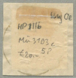 1850, 3 kr, red, on piece, cancel VESZPRIM, Müller 5p, very fresh, ...