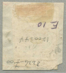 1850, 9 kr, Type I, auf Briefstück, Randdruck links, stummer Stempel ...