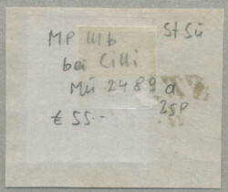 1850, 3 kr, red, on piece, cancel ST.PETER, Müller 25p, full margins ...