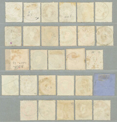 1861, kleine Sammlung von (25) losen und (3) Briefstücken, schön ...