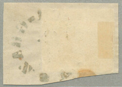 1850, 3 kr, red, 7mm border of sheet, on piece, cancel WINDISCH-GRAZ, ...