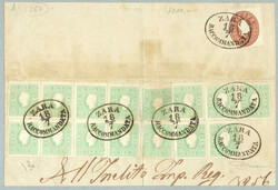 1858/61, two issue mixed franking, 55kr consisting of 15x 3kr of the ...
