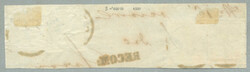 1850, 2+1+6+6kr, (4), on piece, three coloured franking, cancelled ...