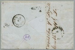 1850, three times 1 kr/yellow and 3 kr/red, NAGY KANISA, on folded ...