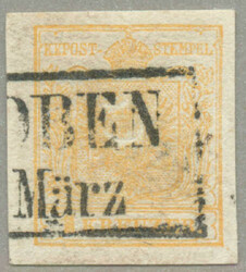 1850, 1kr, orangeocker, mit weisser Druck Auslassung ähnlich ...