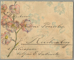 1886, 3 kr, grün, REICHENBERG im Ortszustellungsbereich, auf ...