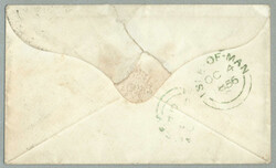 1856, 1d, red, perf, on letter from BRISTOL to ISLE OF MAN, cancelled ...