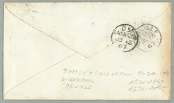 1867, 1d, red, perf, on letter from RAMSEY/ISLE OF MAN to CARLISLE, ...
