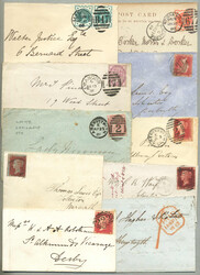 1820s-1920s, great collection of (52) covers and (2) singles of GB ...