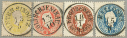 1861, (4) gestempelt, 2kr UNTER SINOUTZ - 70p, GOLTSCHJENIKAU - 8p, ...