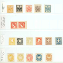 1866-1904, seltene Sammlung von Bogenproben der amtlichen Neudrucke ...