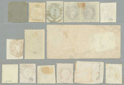 1850-1918, Abstempelungen auf 12 Seiten von A-Z, ab 1850, einige ...