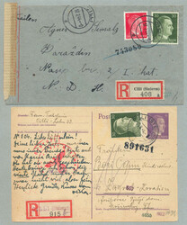 1944, 12 (Pfg.) und 30 (Pfg.), entwertet CILLI / 17.2.44--0 / d, mit ...