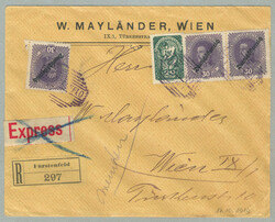 1919, (3) 30 H., violett mit Deutschösterreich Überdruck und 20 H., ...