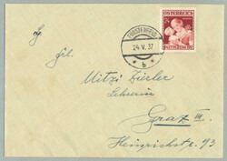 1937, 24 Gr., braunkarmin, entwertet FÜRSTENFELD / 24. V. 37 / * b * ...