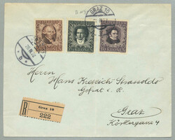 1922, B-Zähnung 11 1/2 auf portogerechtem Bedarfsbrief, mit 20. K. ...