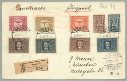 1923, mit 13920 K. frankierter Reko-Flugpostbrief, aus der 10. ...