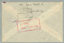 1923, mit 7200 K. frankierter Reko-Flugpostbrief, vom letzten Tag der ...