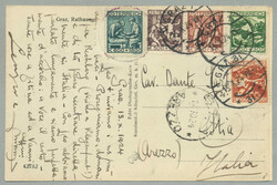 1924, mit 7200 K. frankierte Postkarte, aus der 12. Portoperiode, ...