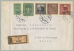 1923, Landeshauptstädte, Mischfrankatur portogerecht auf Reko-Brief ...