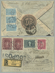 1924, Kreß-Flug, portogerecht mit Zusatzfrankatur auf ...