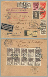 1928, Hainisch-Massen-Mischfrankatur auf Flugpost-Reko Brief von Wien ...