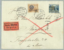 1931, Rotary, auf Express-Brief von Innsbruck nach München, ...